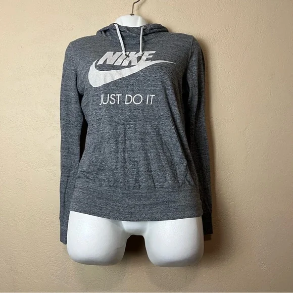 Nike women long sleeve gray hoodie‎ sweatshirt size M - Picture 7 of 9